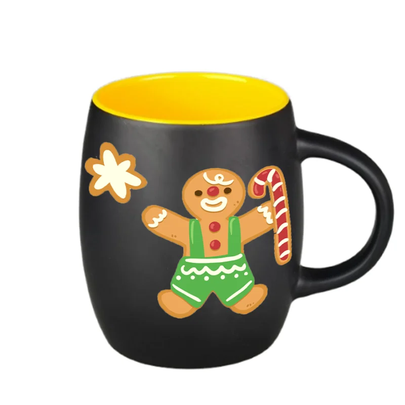 GZYSL Wholesale Large Capacity Stoneware Tea Beer Cup Custom Logo Printed Both Color Glazed Ceramic Coffee Mug Wine Barrel Cup