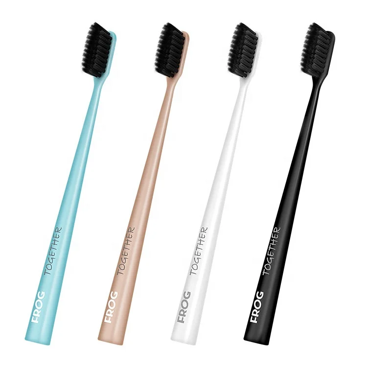 FROG Factory wholesale custom logo shaped hole bristles plastic adult toothbrush best toothbrush