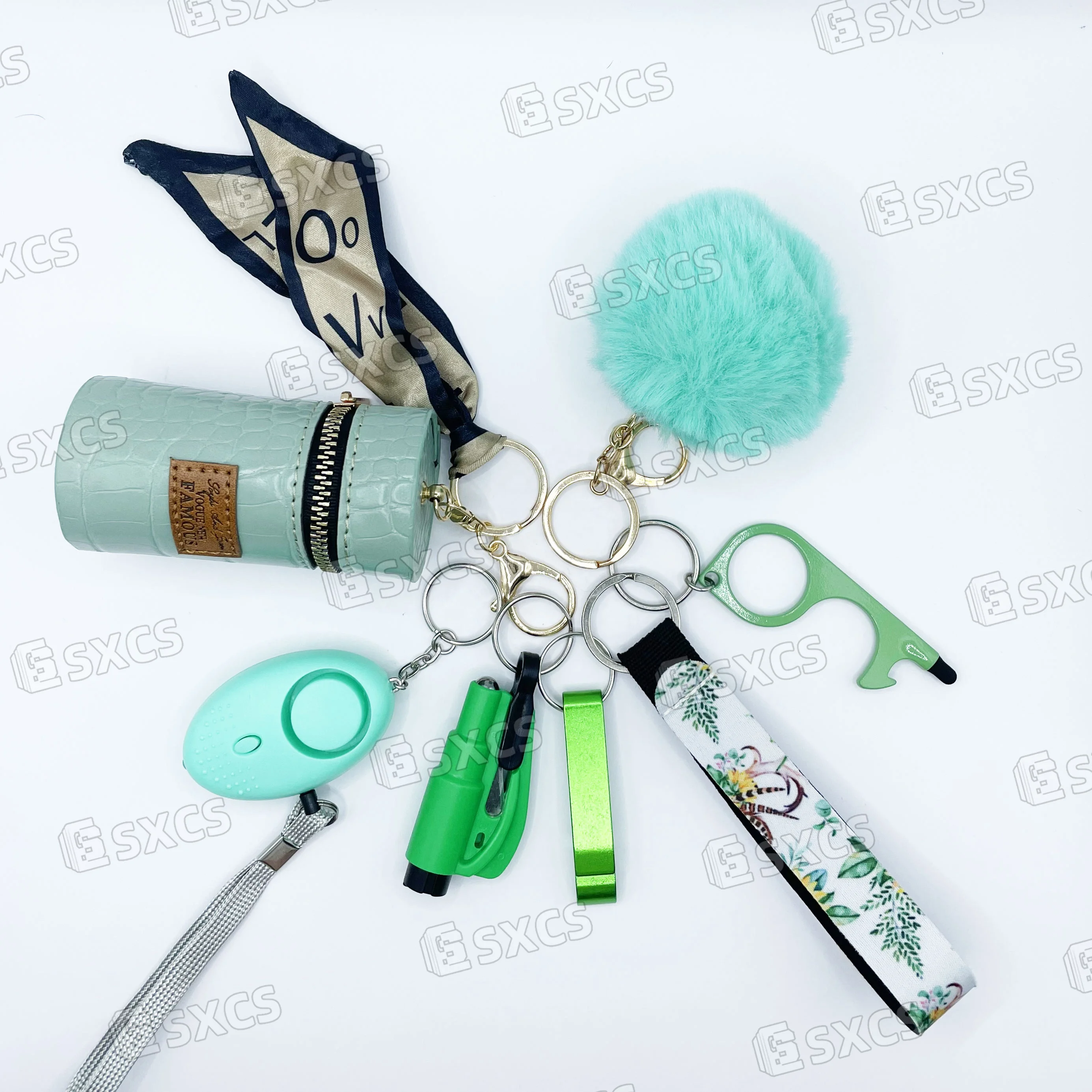 Wholesale Keychain Rubber Self Defense Key Chains For Women Plush Stainless Steel Leather Iron Self Defense Supplies