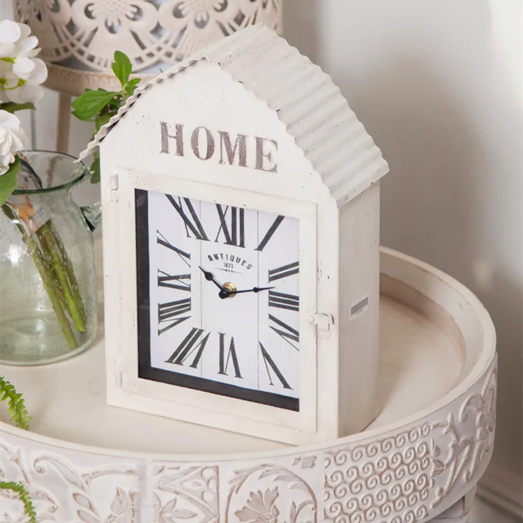 Wholesale Home Decor Small house Vintage Bedside Retro Rustic Luxury Desk  Table clock