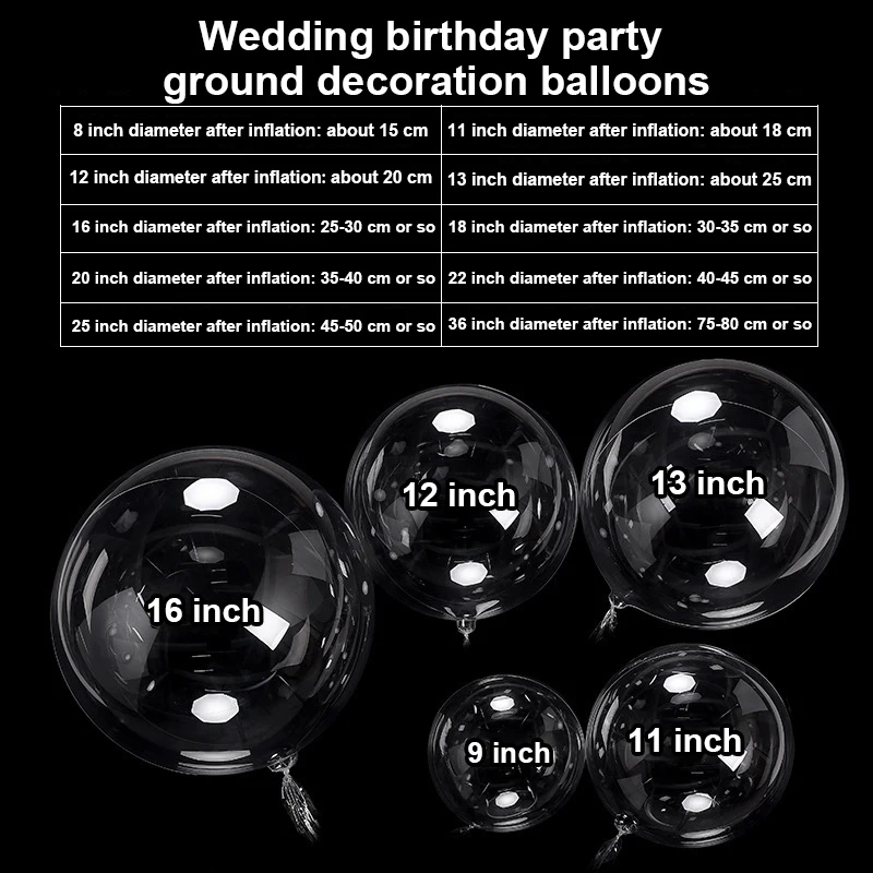 bubble balloons factory wholesale 10/18/20/24/36 inch pvc clear transparent bobo bubble balloon