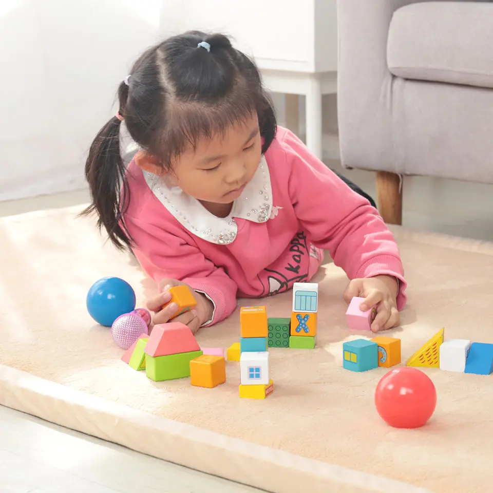 WXCCF Factory Super Soft Flannel Kids Crawling Mat Children Play Carpet Memory Foam Tatami Mat for Baby Care Room