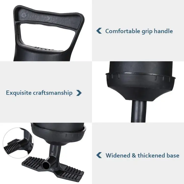 Double Action Hand Pump with 3 Nozzle Attachments Portable Manual Air Pump for Inflatables