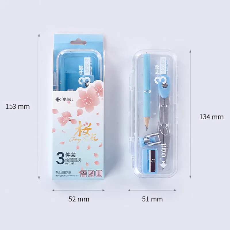 Hot sale Student Math Drawing Hight Quality Study Compass and Geometry Kit for Students Plastic Box Packing Geometry Kit set