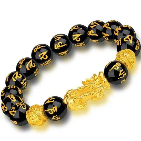 Hot selling good quality six-character fairy gold bracelet tourism area gift for men and women
