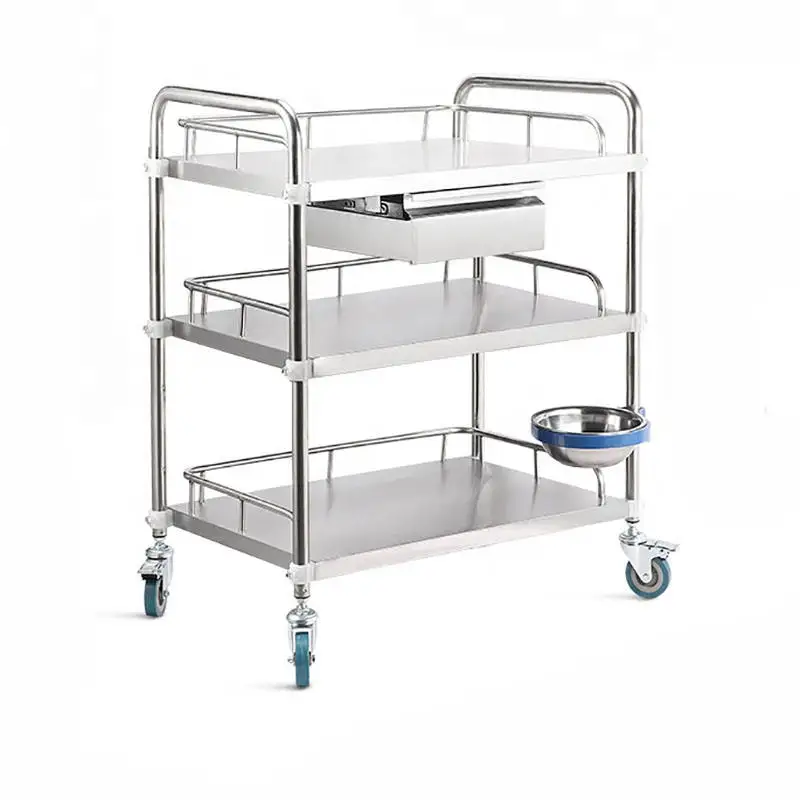 Stainless Steel Dressing Trolley Patient Medical Device Trolley