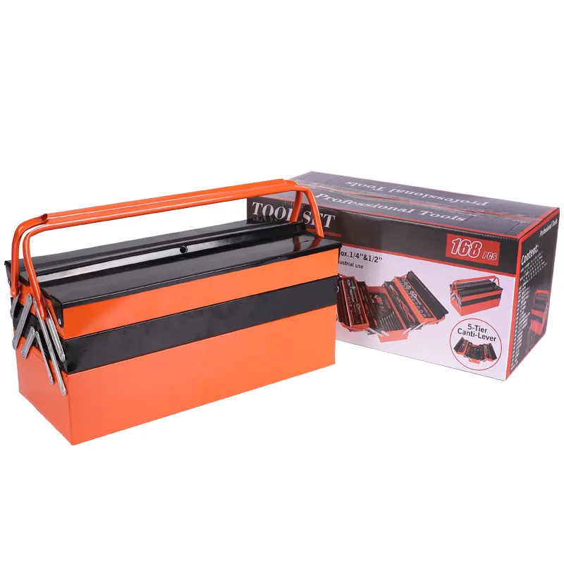Repair Hand Tool Sets Garage Storage Tool Roller Cabinet Trolley Box Set Combination 168 PCS A1 Carton OEM Hard Case 1 Carton