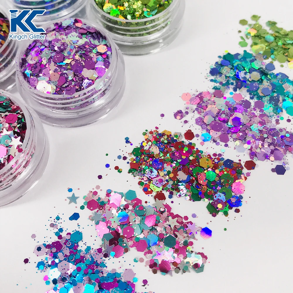 solvent resistant bulk polyester glitter sequin mix speciality glitter