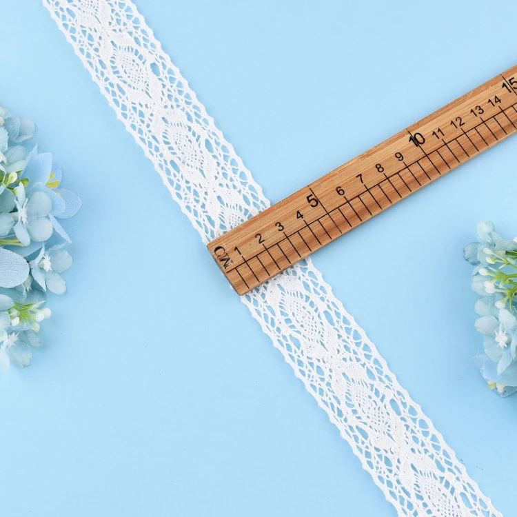 Stock Crochet 3CM Cotton Lace Trim Crocheted High Quality Guipure Cotton Lace