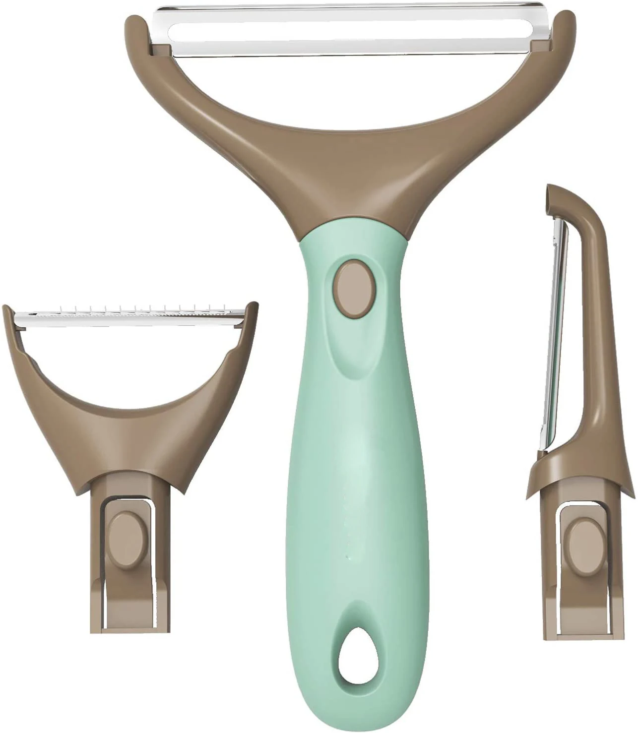 Home Kitchen Manual Orange Potato Peeler Stainless Steel 3 in 1 Fruit Vegetable Peeler Set