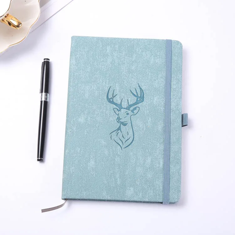 Wholesale Stationary Books Custom PU Leather Daily Planner Journal With Elastic Band Dot Grid Line A5 Hardcover Notebook
