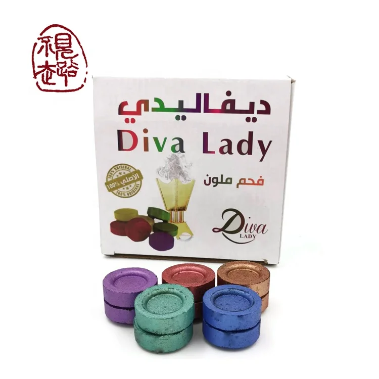 Лучшая цена красочные Лиственные кальяны UK уголь Серебряный уголь для кальяна