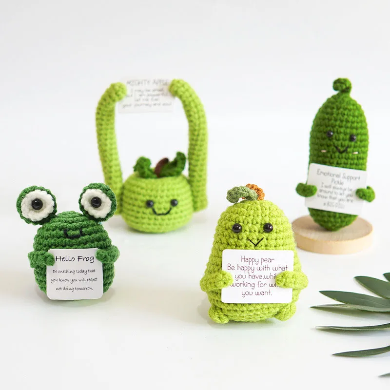 Handmade Emotional Support Pickled  Potato Cucumber Gift  Handwoven Christmas Knitting Crochet Positive Life Doll Ornament Gift