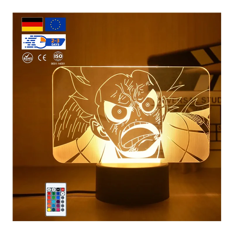 Акриловая Светодиодная лампа с 3d иллюзией, креативный осветительный прибор под заказ в стиле аниме, Рождественское украшение для детской комнаты, светодиодный ночник