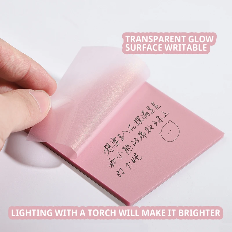 Wholesale Transparent Sticky Notes Iridescent Sticky Notes Hot Selling Customized Cute Memo Pads It Sticky Post Notes