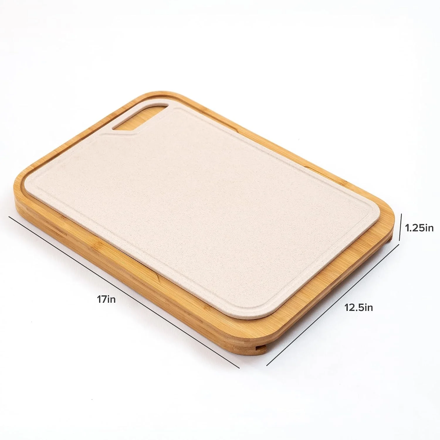 Combohome Best Selling Bamboo Chopping Cutting Board  2 Piece Kitchen Set, Non-Slip Rubber Feet with Juice Groove