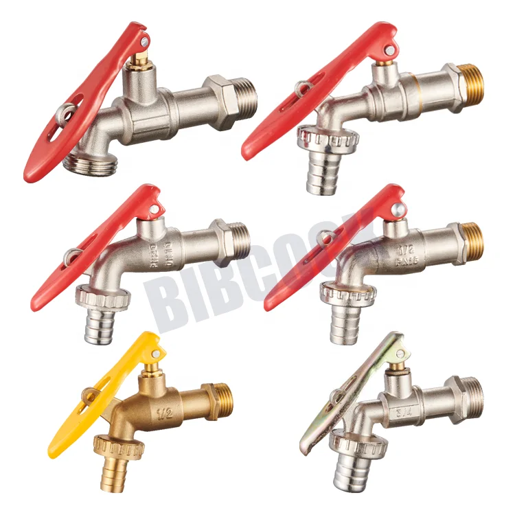 Wholesale Outdoor Garden 1/2 - 3/4 Inch Nickel Plating Brass Water Bibcock Tap with lock