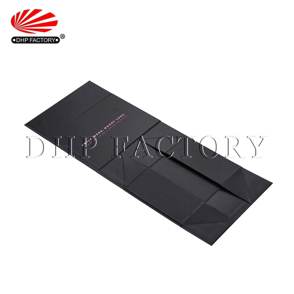 Black Custom Logo Foldable Magnetic Premium Luxury Recyclable Rigid Cardboard Paper Packaging Clothing Box Flip Top Gift Boxes