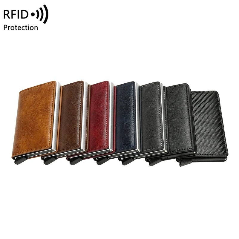 2024 design ultra Metal RFID real carbon fiber card Custom wallet, minimalist aluminum credit card holder with Metal money clip