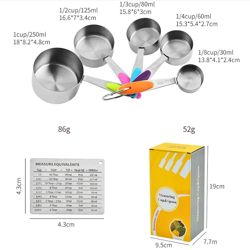 2 in 1 magnetic steel measuring cup adjustable spoon 30 double side measuring spoon