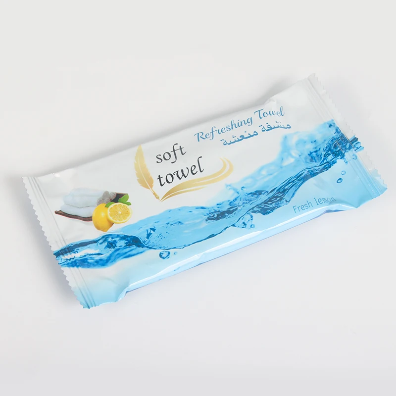 Microfiber wet towels Lemon  wet facial hand restaurant shop hotel refreshing tissue