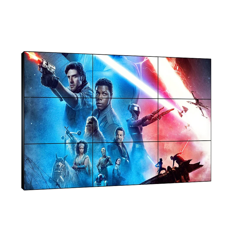 3x3 55-Inch Indoor LCD Video Wall Display Pop-Up Room Mountable LED Digital Signage and Display with Matrix Control