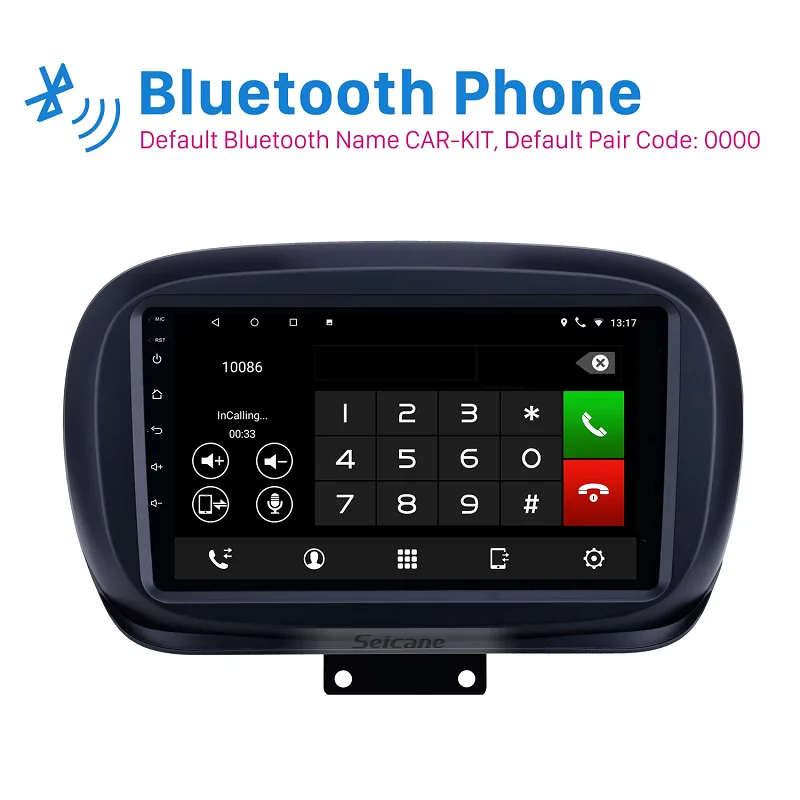 Android 13.0 HD Touchscreen 9 Inch GPS Navigation Radio For 2014-2019 Fiat 500X With AUX WIFI USB Support SWC Carplay