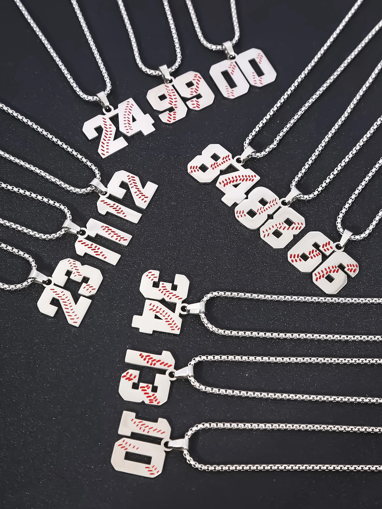 2024 Custom Number Accept 0-99 Football Basketball Sport Jewelry Stainless Steel Baseball Number 15 Necklace