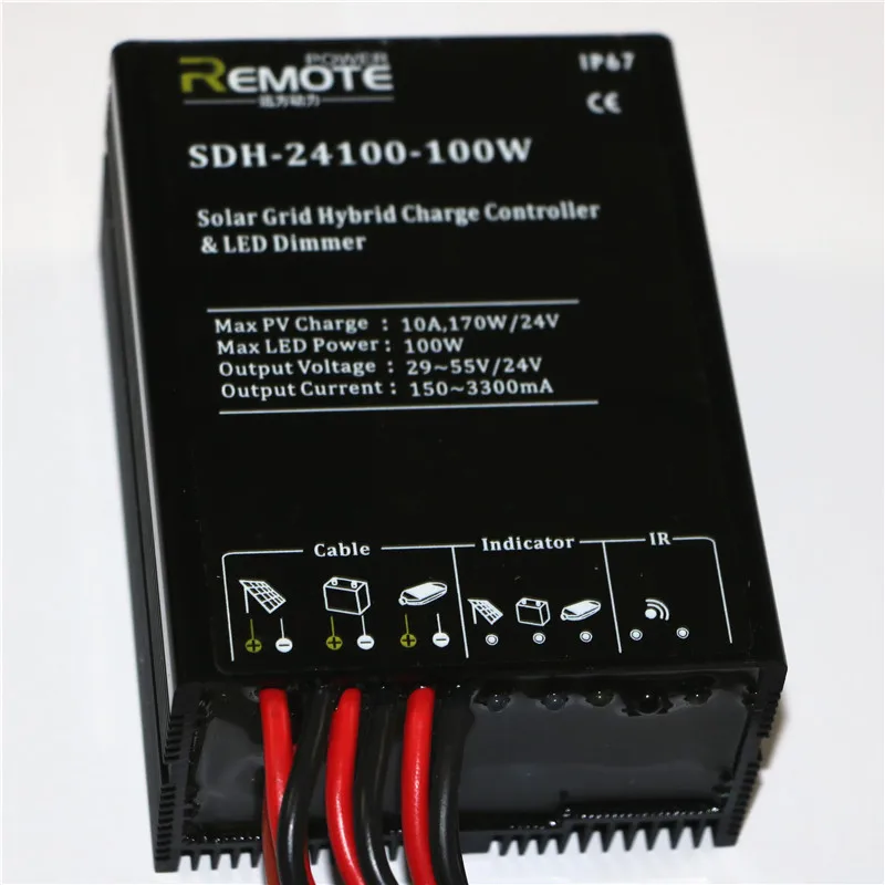 
12V 24V new design hot sale IP67 remote control solar charger controller for LED street light 