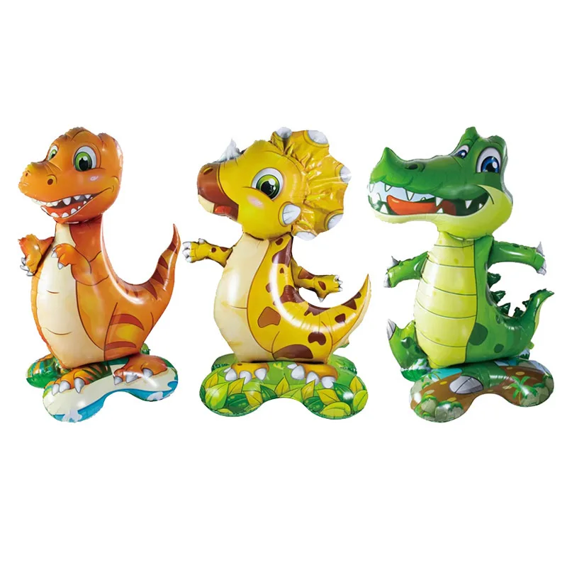 Wholesale Crocodile Large Automatic Sealing Standing Up Animal Foil Balloon Dinosaur Birthday Balloons for Party Decoration