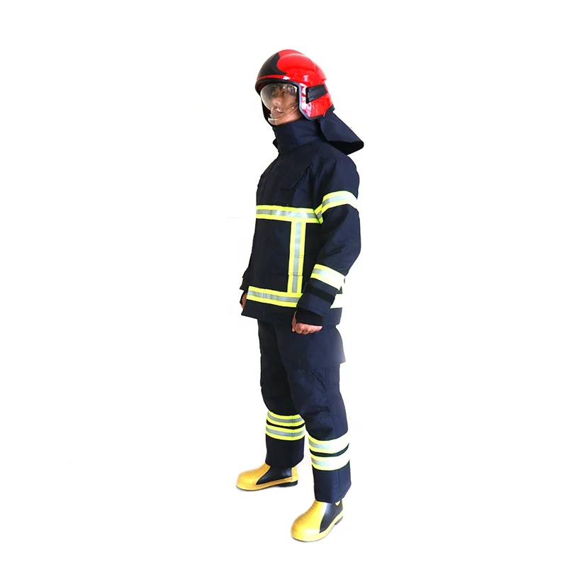 Fireman Suit Classic Navy Blue Dupont Nomex Twill Shell 4 Layers Fire Fighter Fireman Fire Fighting Firefighter Suits