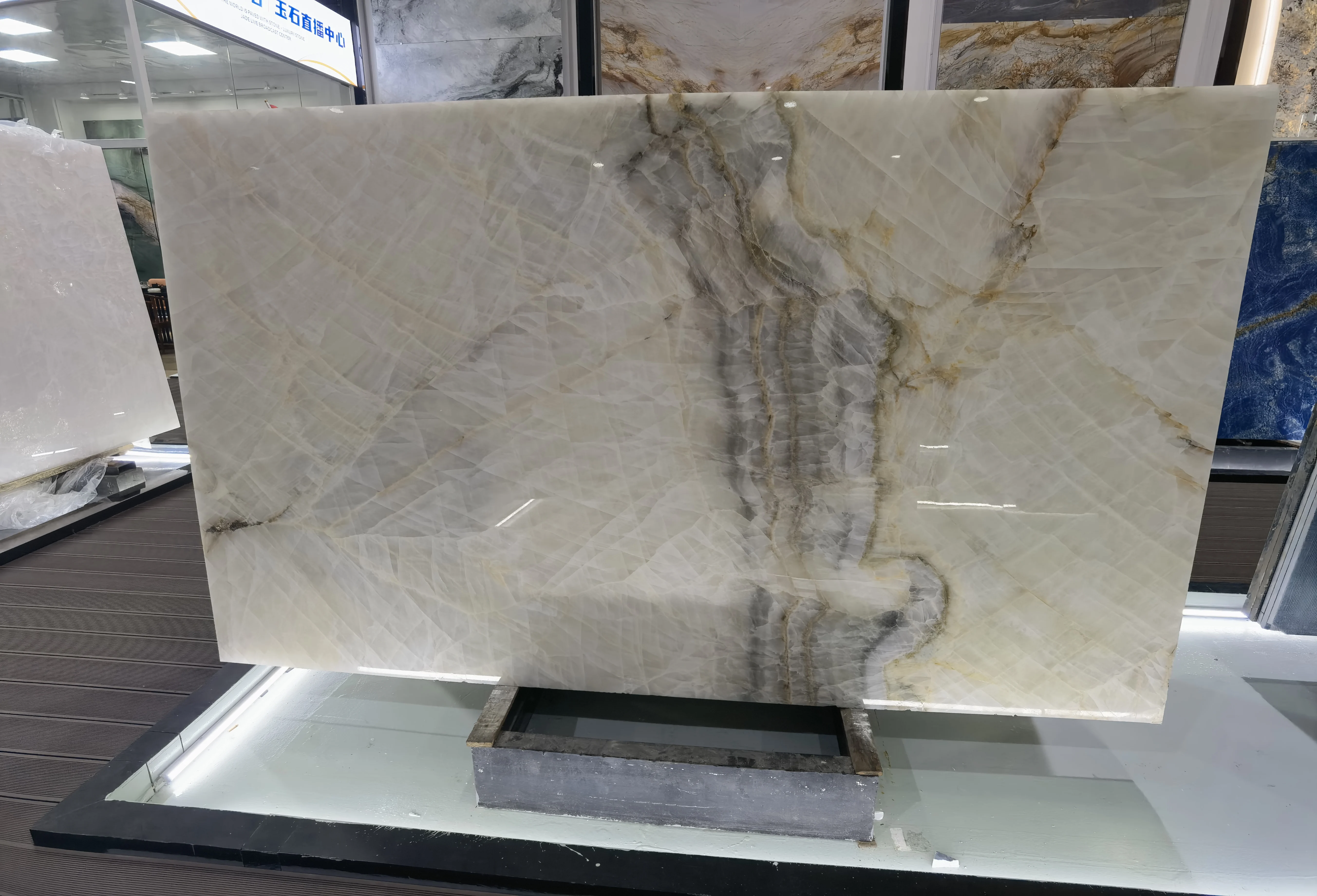 Translucent Bar Counters Ice Onyx Marble Custom Jade Grain Marble For Floor And Wall large Wall Flooring