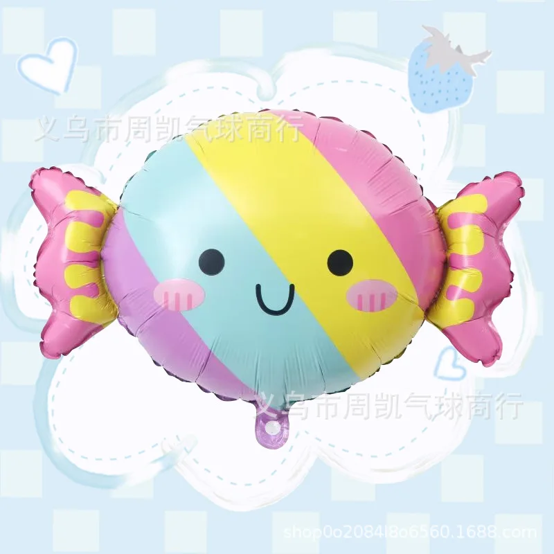 Cross-border cartoon candy Ice cream aluminum film colored balloon set Wholesale Birthday party party decoration