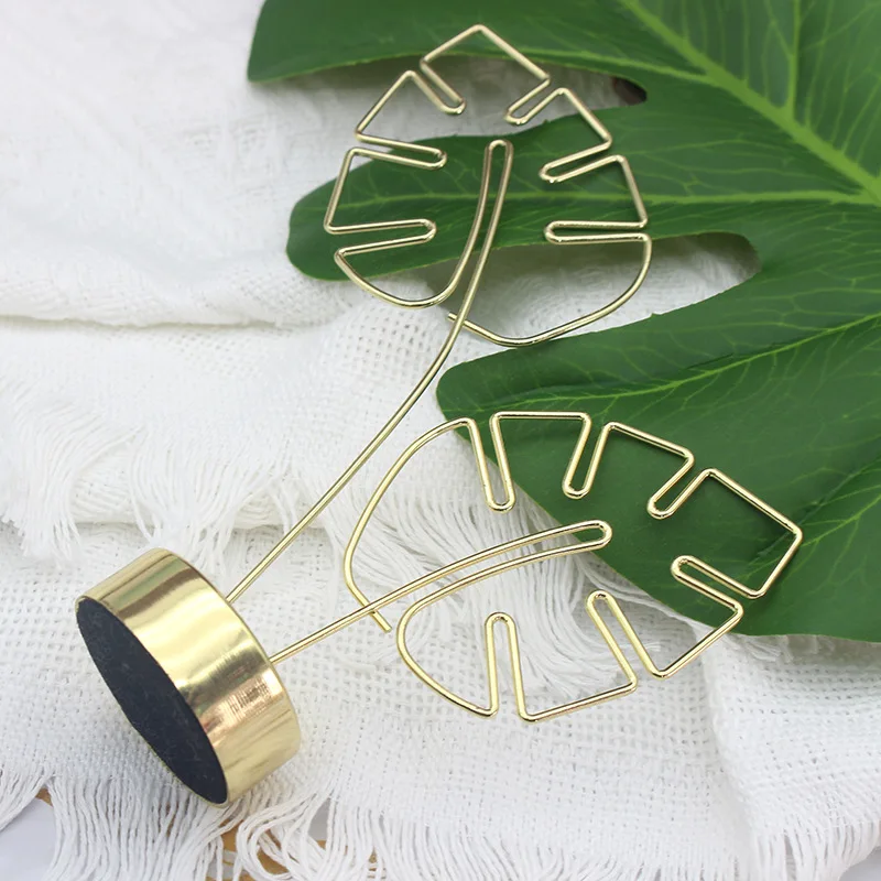 Gold Monstera Leaf Photo Memo Clip Name Card Hanging Stand Note Items Picture Frame Table Number Photo Stand Desktop Decoration