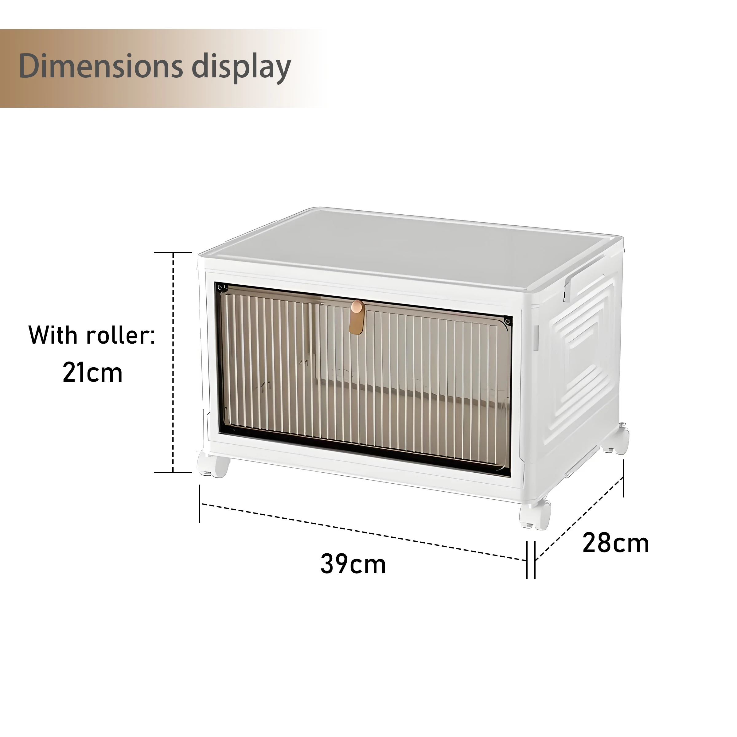 Collapsible Clothing Storage Bins with Lids Wheels Plastic Folding Stackable Closet Organizer Storage Box with Doors for Home