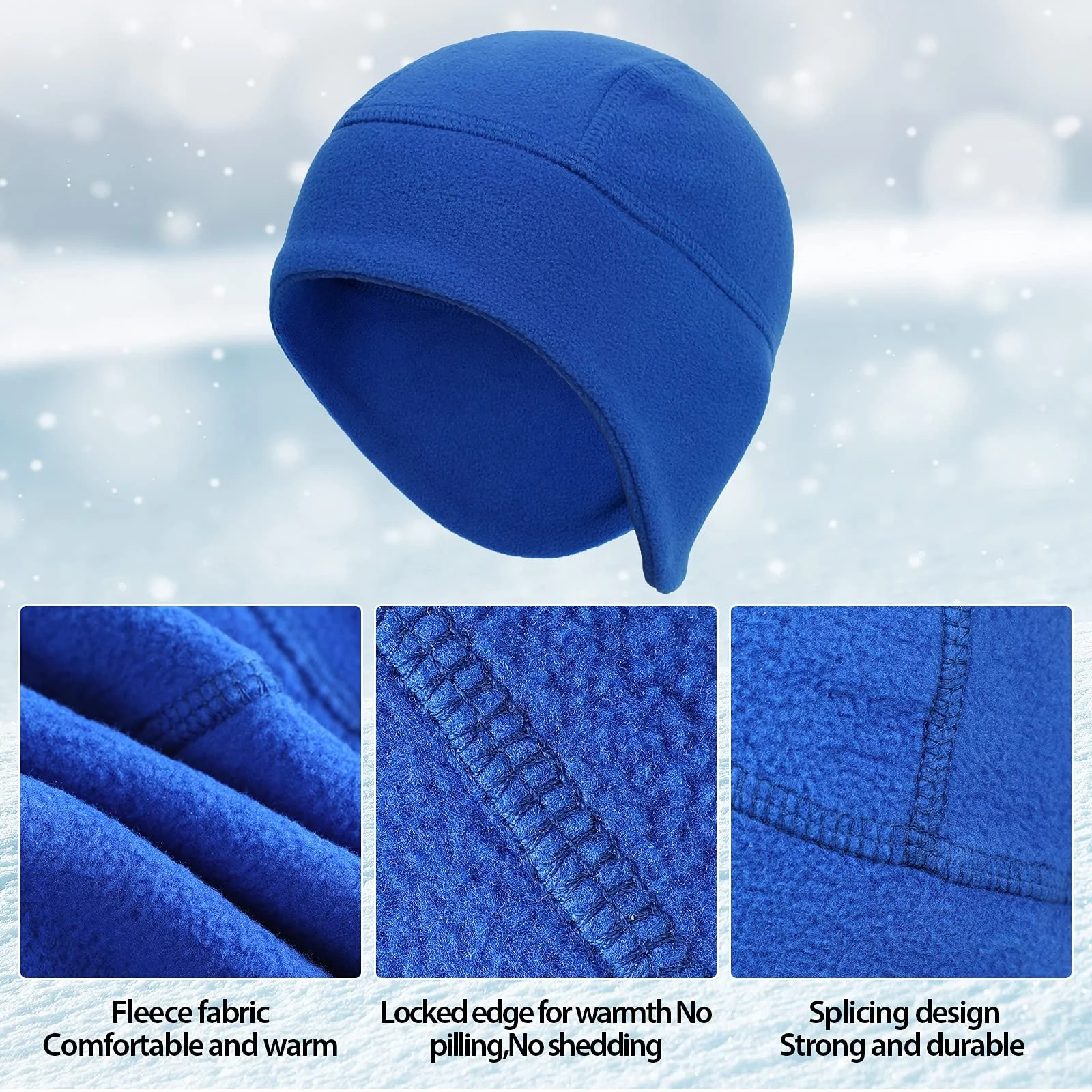 Outdoor Windproof Double Layer Polar Fleece Beanie Earflap Warm Winter Hat skull caps with ear covers