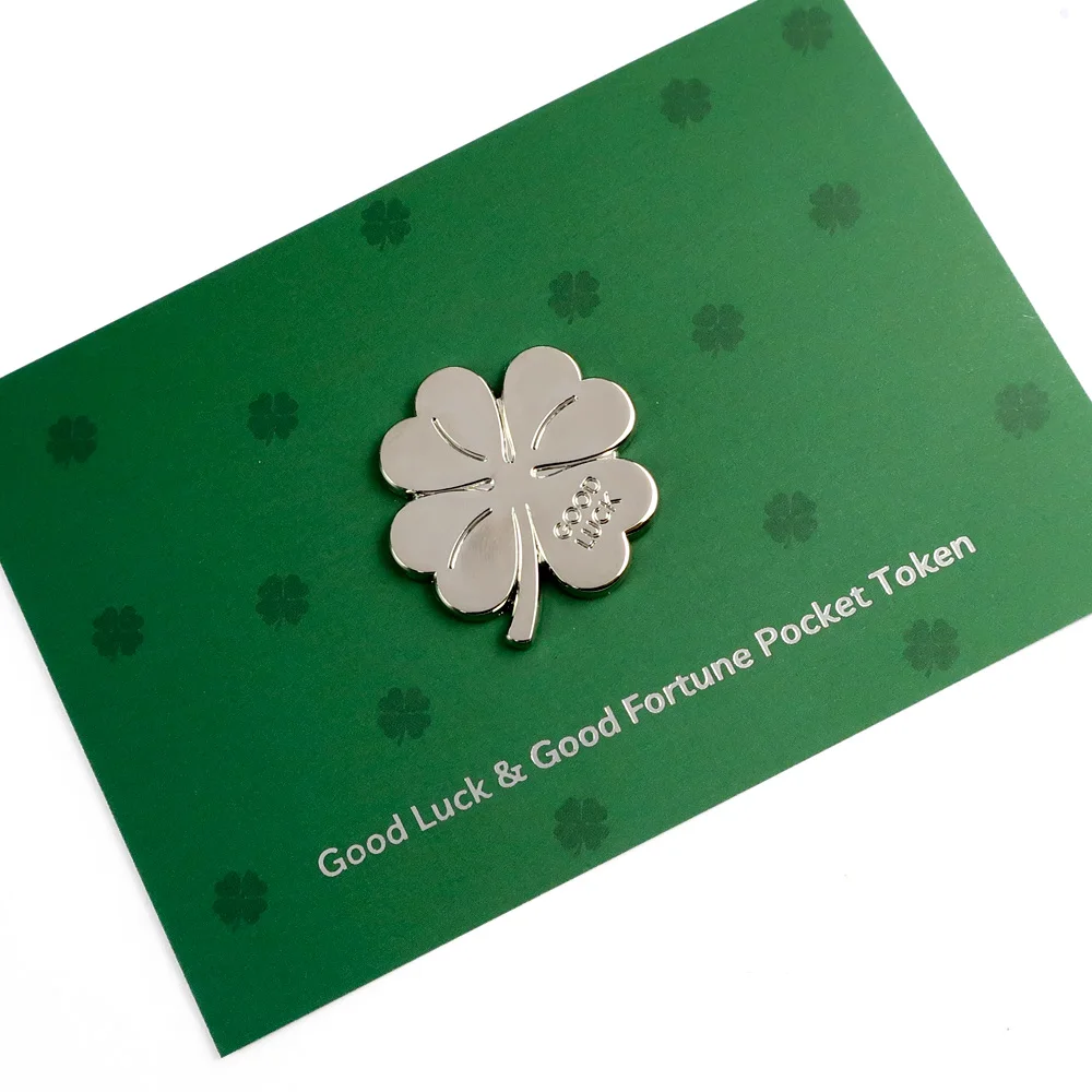 Custom designer four-leaf clover metal badge hard enamel pins badge brooch lapel pins women on backpack pin brooch