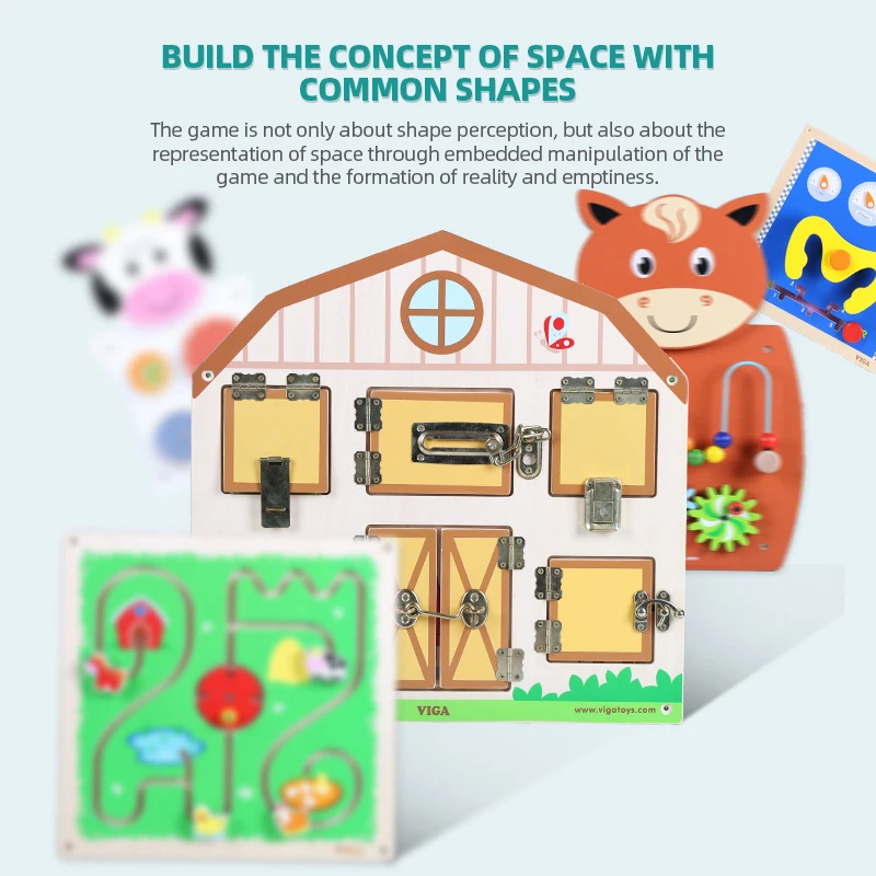 TOP Best Selling Innovative Game For Kid Montessori Wooden Wall Game Busy Board Activity Board Educational Wooden Toy