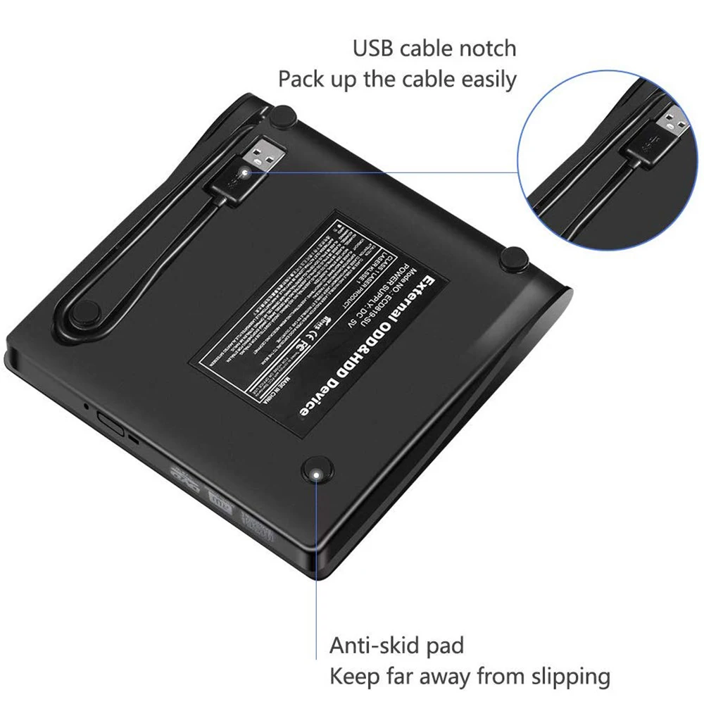 
Raycue USB 3.0 Portable Drive Rewriter Slim External CD DVD Player 