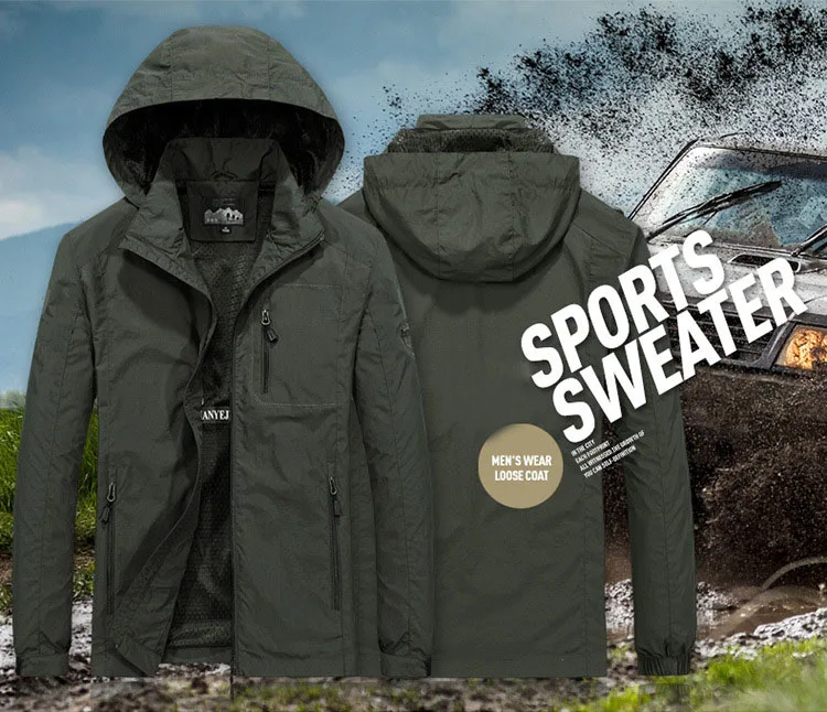 Hot Sell Polyester Nylon Sports Windproof Waterproof Outdoor Light Men Plain Windbreaker Jacket