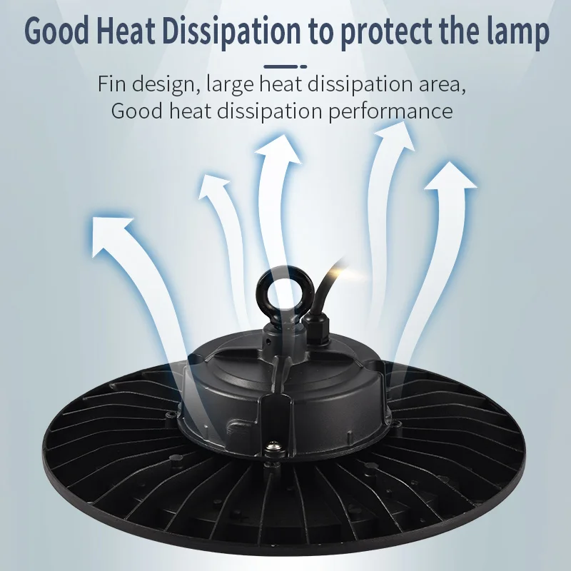 Super Bright 100/150/200W UFO LED High Bay Lights Waterproof Commercial Industrial Market Warehouse Garage Workshop Garage Lamps