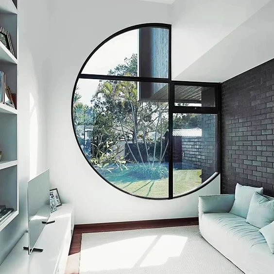 Villa design needs special custom Windows customized unique glass window interior decoration fixed glass partition window custom