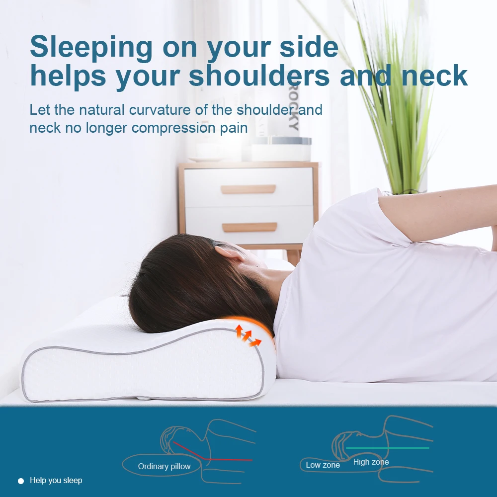 Adjustable No Smell Sleep Neck Pillows Anti Snore Cervical Orthopedic Wave Shaped Side Sleeping Head Pillow