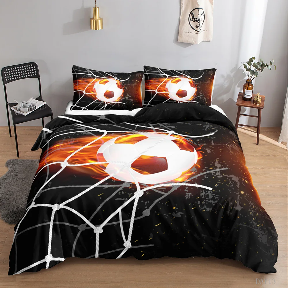Football 3D design bedding Duvet set sports fashion king quilt cover home textile