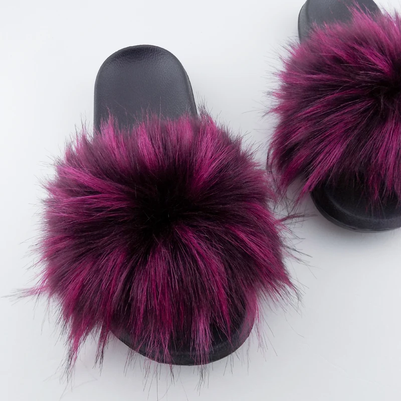Factory Sell Custom Fluffy wholesale women faux fur slipper
