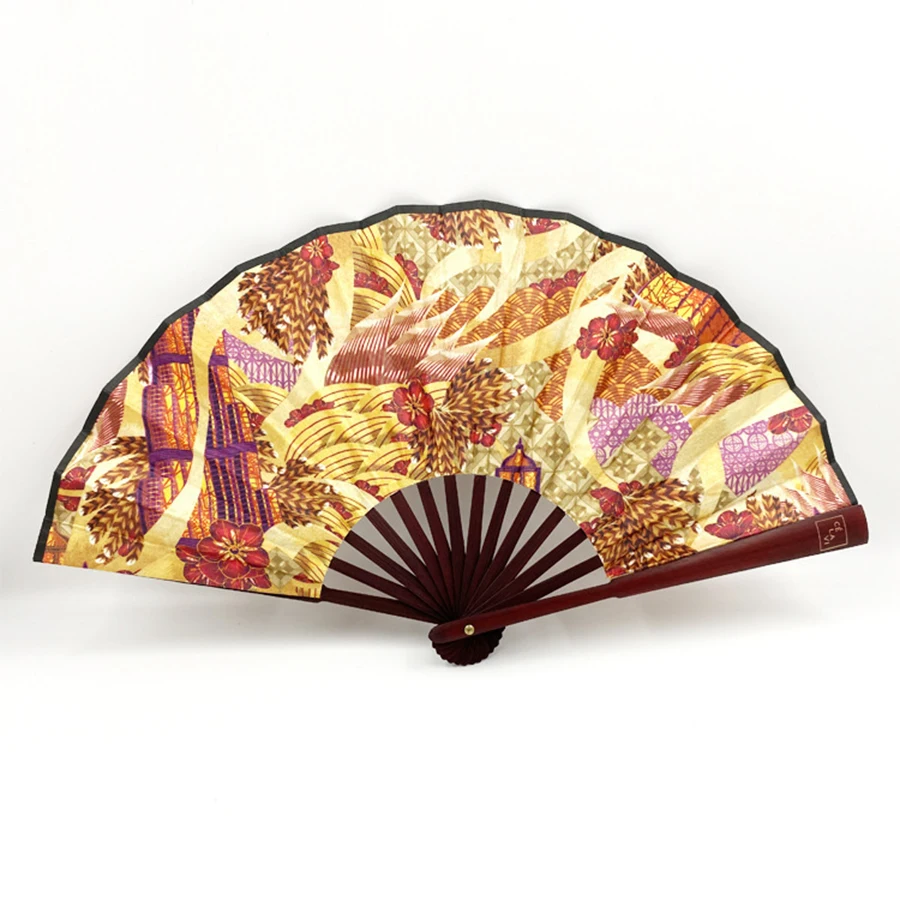 Custom logo Handheld Foldable Wedding Favor Souvenirs Guests Gift Party decoration Folding wooden fabric paper Hand Fan bamboo