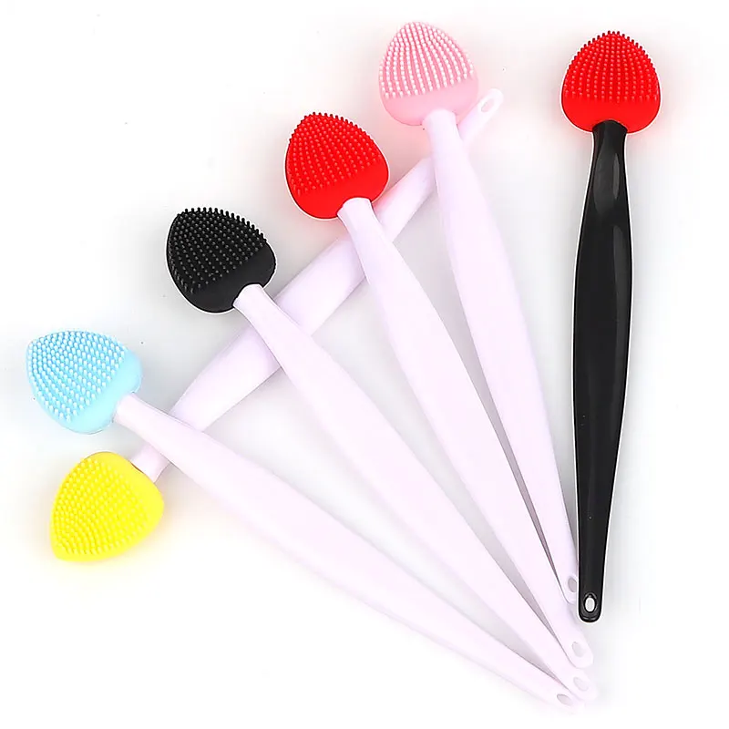 Multi Functional Double Side Soft Silicone Lip Scrub Brushes  Exfoliate Cleansing Tools Nose Blackhead Remove Exfoliating Brush