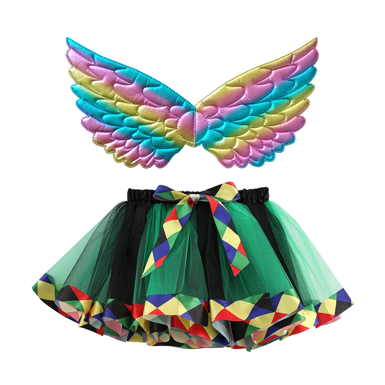 Girls Tutu Skirt Butterfly Wings Stage Performance Tulle Tutu Skirt Girls Princess Party Holiday Costumes