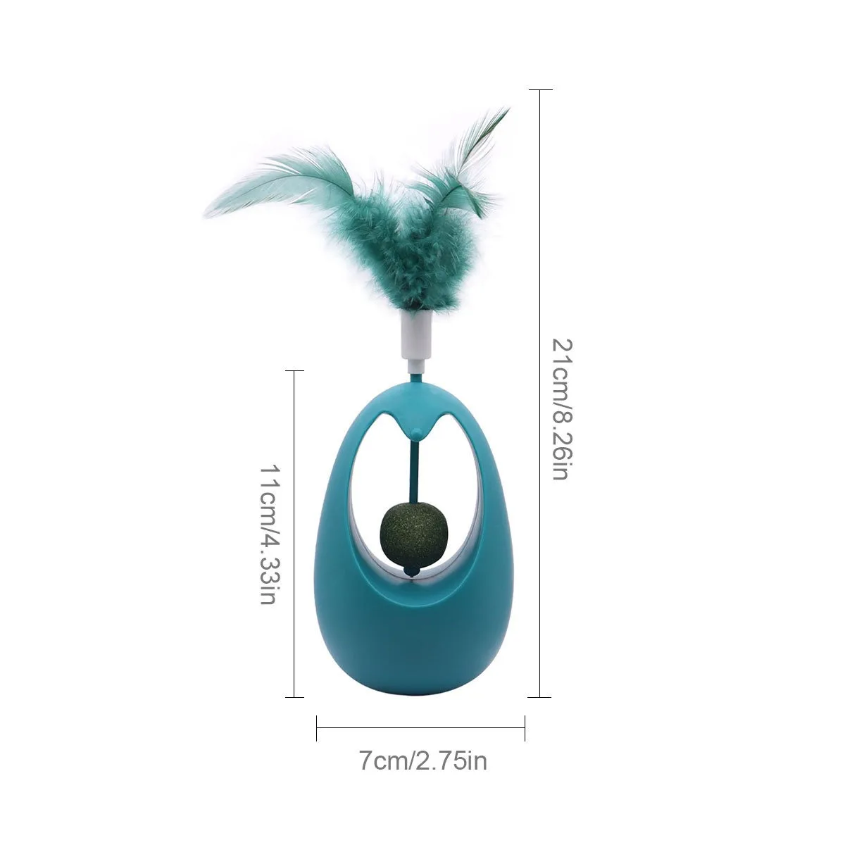 Funny Toy Indoor with Feathers Exercise Plaything Catnip Toys for Cats Tumbler Cat Toy with Edible Catnip Balls Interactive