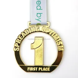 Hollow Winter Running Metal Medal Festival Fun Run Finisher Zinc Alloy Material Medal with Printing Polyester Lanyard